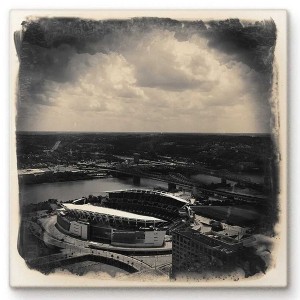 Cityscape Tiles 4.25 In Paul Brown Pro Football Stadium. Home Of The Bengals Coasters - 1 of 3