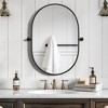 PexFix 24 in. W x 36 in. H Oval Metal Framed Pivoted Bathroom Wall Vanity Mirror in Black Set of 2 - 3 of 4