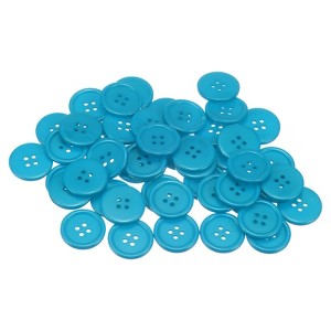Unique Bargains Resin Craft Snap Round Flat 4-Hole Sewing Buttons 50 Pcs - 1 of 4