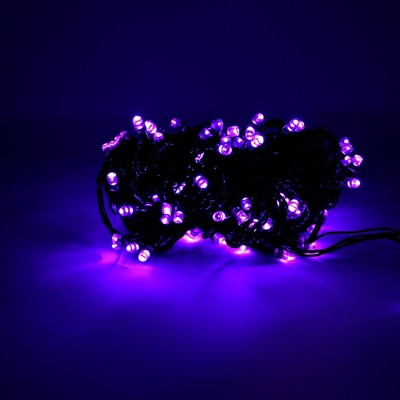 Perfect Holiday 100 LED Black Cable Multifunction Plug in - 32' long
