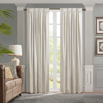 VYNXARIA 52*84"Pleat Curtain Panel with Tieback (Single) White