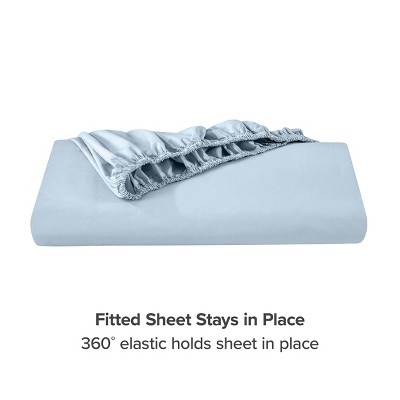 Winter Blue Organic Cotton Percale Twin XL Fitted Sheet Set