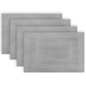 Dainty Home Sonata Woven Vinyl Reversible Rectangular Placemat Set Of 4 - 1 of 3