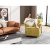 Lyngins Modern Upholstered Single Sofa Swivel Chair with Gold Metal Legs,Square Accent Armchair for Bedroom,Office - 4 of 4