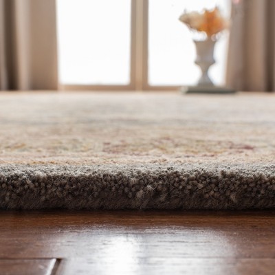 Hand Tufted Teal Blue and Taupe Wool 6' x 9' Area Rug