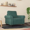 vidaXL Velvet Sofa Chair - Dark Green, Modern Design Single Seater, Comfortable, Sturdy Metal Frame, Dense Foam Filled, Easy Assembly Required - 2 of 4