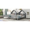APRILSOUL Double Twin Size Platform Bed with House-shaped Headboard and a Built-in Nightstand - 4 of 4
