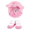 Hudson Baby Infant Girls Turban and Socks Set, Wild Flower, One Size - 4 of 4