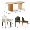 7-piece Dining Room Table Set, Oak Oval Table with 6 Linen Fabric Dining Chair and 2 Captain's Chair with Solid Wood Legs, Dining Room- Maison Boucle - 2 of 4