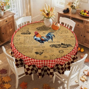 Farmhouse Tablecloth Vintage Style Chicken Cat Table Cover Farmhouse Animal Decor Tablecloth for Kitchen Dining Party - 1 of 4
