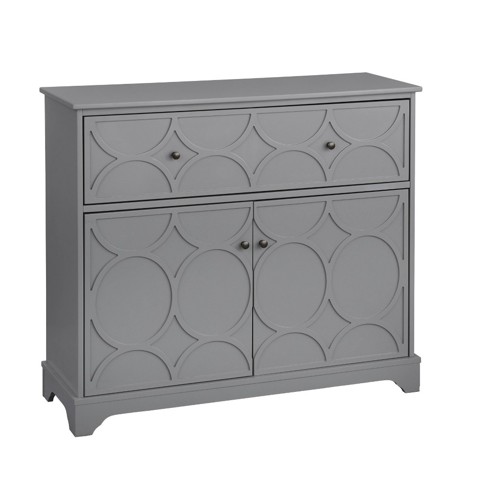 Photos - Storage Сabinet Dawson Circle Front Buffet Cabinet Charcoal Gray - Buylateral