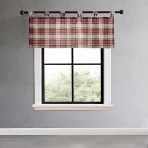 Eddie Bauer Edgewood Plaid Tab Top Valance - 50"W X 20"L - Red - 1 of 2