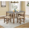 Set of 2 Davenport Wood Stools with Rush Seats Light Amber - Alaterre Furniture: Rustic Square Frame - 4 of 4