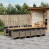 vidaXL Patio Dining Set with Cushions Garden Table and Chair Gray Poly Rattan - 2 of 4