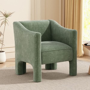 Modern Barrel Accent Chair, Chenille Upholstered Armchair Reading Chair - ModernLuxe - 1 of 4
