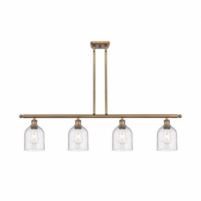 Bella - 4 Light Stem Hung Island In Industrial Style-10 Inches Tall and 48 Inches Wide