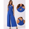 Allegra K Women's Cross Neck Sleeveless Wide Leg Full Length Romper Jumpsuits - 2 of 4
