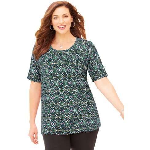 Catherines Women's Plus Size Petite Suprema Ultra-soft Scoopneck Tee ...