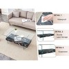 CAVINAS Modern Floating Coffee Table,Two-Tier Tea Table with Tempered Glass Top,MDF Lower Shelf,Center Table for Living Room,Office - 4 of 4