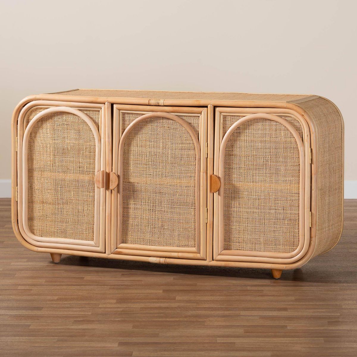 bali & pari Evania Natural Rattan 3 Door Storage Cabinet Natural - thumbnail 9