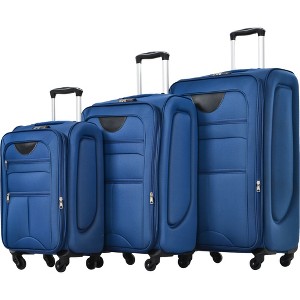 Infurnic Bag and Luggage Sets Hardshell  3 PCS with 360° Spinners Lightweight Suitcase, DurableTravel Suitcase, Multicolored, 28.5"*17.9"*11.6" - 1 of 4