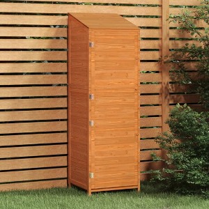 VidaXL Garden Shed Brown 21.7"x20.5"x68.7" Solid Wood Fir - 1 of 4
