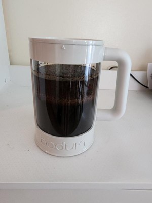 BODUM Bean 51 oz Cold Brew Iced Tea & Coffee Maker Cold Brew French Press  White