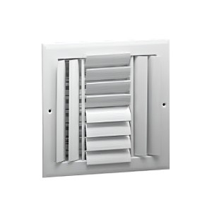 Hart & Cooley 8"x8" Aluminum Curved Blade Register, Multi-Shutter Damper, 4-Way - 1 of 4