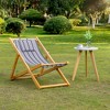 Resenkos Patio Lounge Chair, Reclining Lounger, Folding Beach Chair With Adjustable Backrest for Deck, Beach And Poolside, White, Gray - 4 of 4