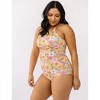 Lime Ricki Women's Garden Party Double-Cinch Tankini Top - 4 of 4