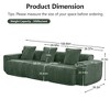 AENKYO Boneless Modular Loveseat, Soft Velvet Fleece Floor Sofa with No Assembly Needed & Anti-Slip Base, Cloud-Like Comfort, Green - 3 of 4