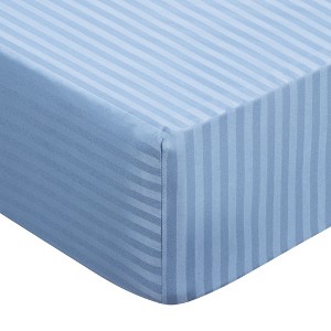 PiccoCasa 100GSM Microfiber Striped Bed Fitted Sheet 16 Inch Deep Pocket Bed Mattress Cover - 1 of 3
