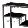 Holly & Martin Zephs Bar Cart - HZ8810 - Gunmetal Gray w/ Black Glass - SEI - 4 of 4