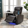Power Recliner with Storage Arms, Cup Holders, 360° Swivel Tray Table, Cell Phone Stand, USB Charging Port, Ambient Lighting for Home Theater - 3 of 4