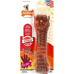 Nylabone Power Chew Flavor Frenzy Textured Bone for Dogs Up to 50 Pounds, Beef Jerky Flavor - 1 of 1
