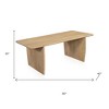 HomeRoots 80" Natural Wood Double Pedestal Base Dining Table - 3 of 4
