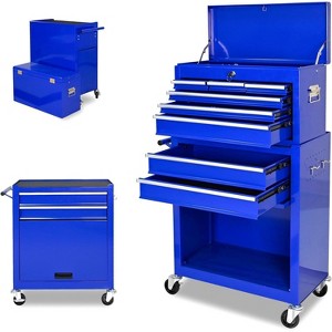 Professional 8-Drawer Rolling Tool Chest, 2-in-1 Heavy Duty Metal Tool Cabinet with Wheels & Adjustable Shelf, Garage & Workshop Storage Organizer - 1 of 4