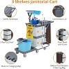 Cleaning Cart on Wheels with 2 Cabinets, Commercial Janitorial Cart with Cover and Vinyl Bag, Housekeeping Caddy for Hotels,Schools, and Business - 2 of 4