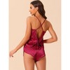 INSPIRE CHIC Women's 2 Pcs Satin Pajama Lingerie Pjs Tops with Shorts Lounge Sets Silky Cami Pajama Sets - 4 of 4