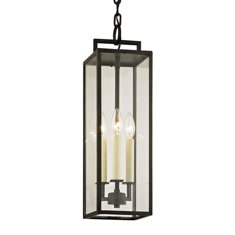 Troy Lighting Beckham 3 - Light Pendant in  Forged Iron Clear Shade, 1 of 2
