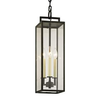 Troy Lighting Beckham 3 - Light Pendant in  Forged Iron Clear Shade