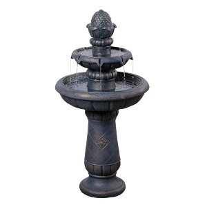 Teamson Home 39" 2-Tier Birdbath Water Fountain Antique Copper - 1 of 4