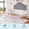AMERLIFE Wood Bed Frame with Tall Upholstered Curved Headboard, Solid Wood Platform, No Box Spring Needed, Wood Slat Support - 2 of 4