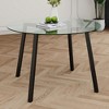 Okak Modern Luxurious Round Dining Table with Glass Top Metal Legs for Dining Room - 3 of 4