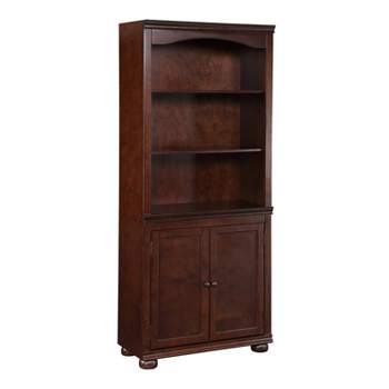 HOMES: Inside + Out Bloomguard Traditional 3 Open Shelf Bookcase with 2 Door Cabinet