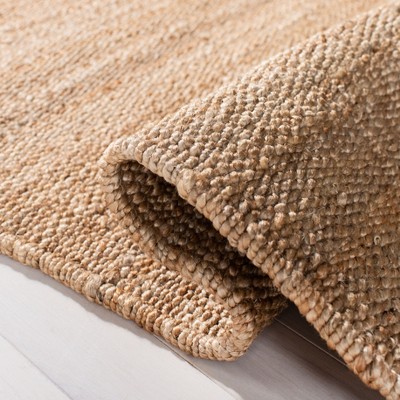 Natural Jute Handwoven Area Rug with Multicolor Accents