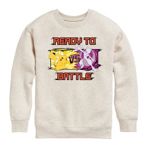 Boys' - Pokémon - Pikachu Mewtwo Battle Graphic Long Sleeve Fleece Sweatshirt - 1 of 4