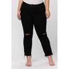 Women's High Rise Distressed Straight Leg Jeans - Plus - FLYING MONKEY - 2 of 3