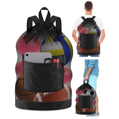 Generic Soccer Ball Bag with Double Shoulder Strap Large Mesh Sports Equipment Net Bag