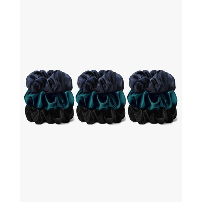 Mommesilk Pure Silk Scrunchies 9PCS - Winter Moonlight, Normal